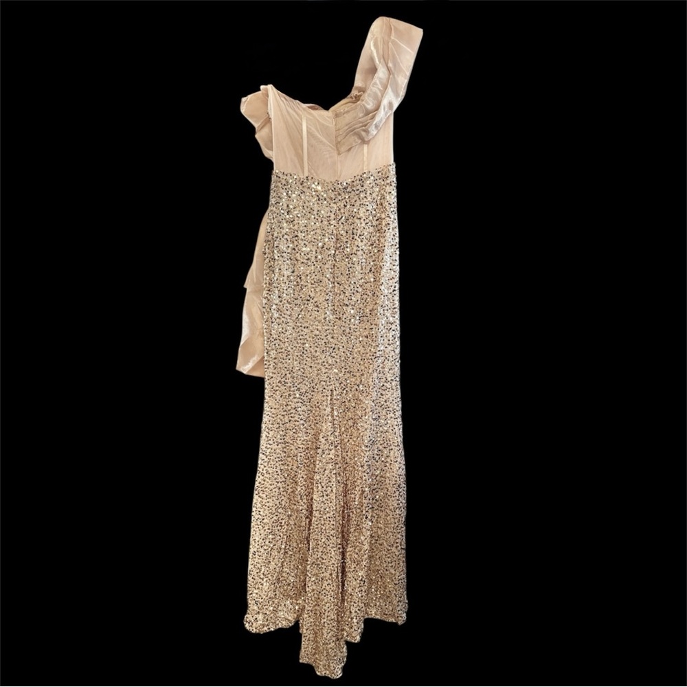 Gold Nude Sequin Evening Gown Formal NWOT - Picture 2 of 6